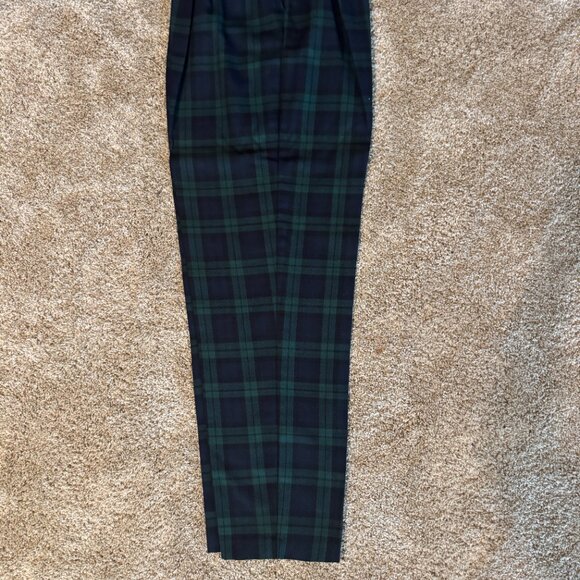 Vintage Christy Girl Navy Blue and Green Plaid tapered pants with Pockets S= 8 - Picture 10 of 12